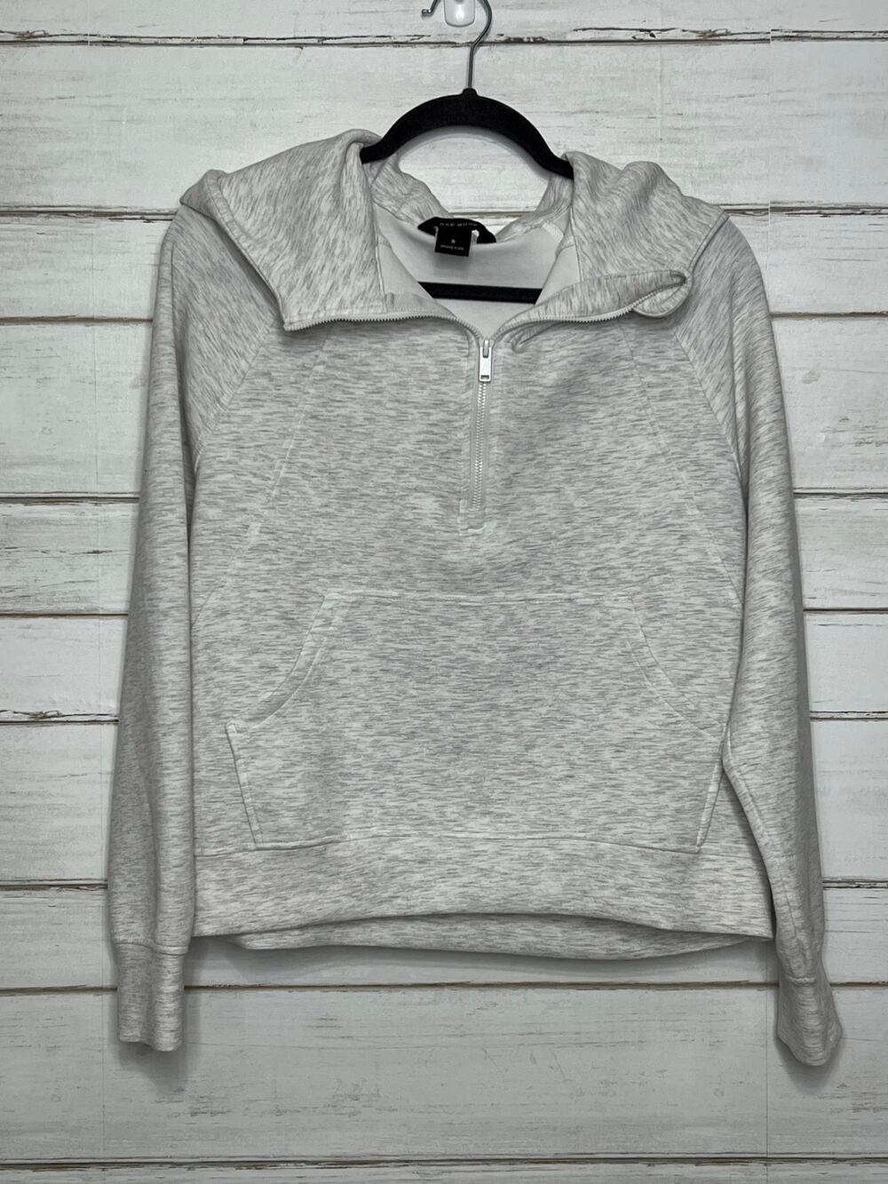 RAE MODE Half Zip Hoodie Small Gray Pullover Athleisure Sweatshirt Scuba
